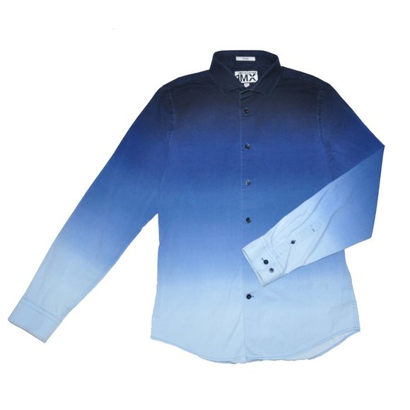 Express Blue Fade Fitted Shirt Limited Edition 1MX - Picture 2 of 4